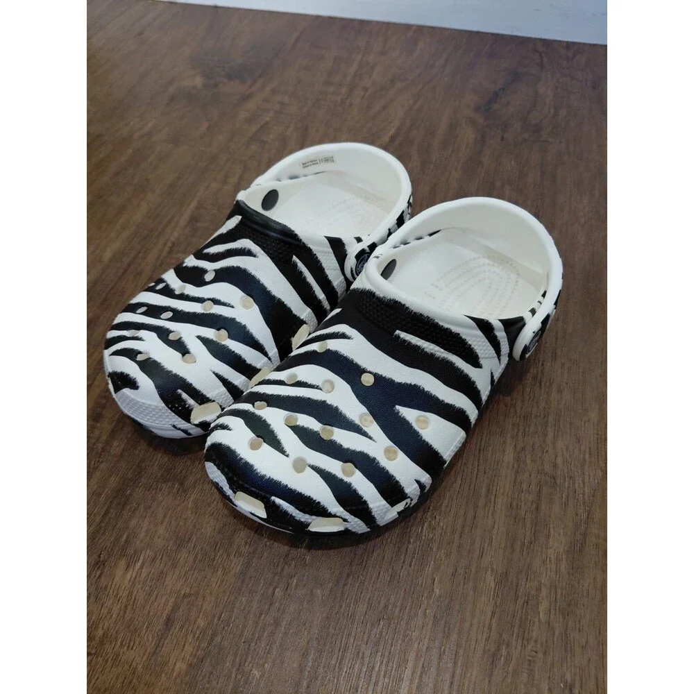 Womens Crocs Animal Remix Zebra/Prints Clogs Men Size 4 Womens 6